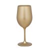 Metallic Gold Color Plastic Wine Glasses Set of 4 (12oz), BPA Free Acrylic Wine Glass Set, Unbreakable Red Wine Glasses, White Wine Glasses