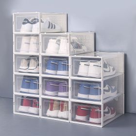 Set of 12 Stackable Clear Plastic Transparent Shoe Storage Box in Home