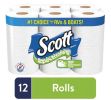 Scott Rapid-Dissolving Toilet Paper, 12 Regular Rolls