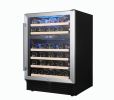 SOTOLA 24 Dual Zone inch 46 Bottle Wine Cooler Cabinet Beverage Fridge Small Wine Cellar Soda Beer Counter Top Bar Quiet Operation Compressor Freestan