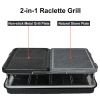 Dual Raclette Table Grill w Non-Stick Grilling Plate & Cooking Stone- 8 Person Electric Tabletop Cooker for Korean BBQ- Melt Cheese, Cook Meat & Veggi