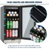 Built-in and Freestanding 15" Mini Beverage Refrigerator/Wine Cabinet, 120 Cans, 37-65°F, Quiet, Adjustable Shelves, LED Lighting, ETL , Touch Control