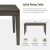 TOPMAX 6-Piece Dining Table Set with Upholstered Dining Chairs and Bench,Farmhouse Style, Tapered Legs, Dark Gray+Beige