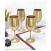 Metallic Gold Color Plastic Wine Glasses Set of 4 (12oz), BPA Free Acrylic Wine Glass Set, Unbreakable Red Wine Glasses, White Wine Glasses