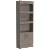 Detroit 2 Piece Office Set, Dozza Bookcase + Aramis Desk, Light Gray