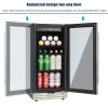 Built-in and Freestanding 15" Mini Beverage Refrigerator/Wine Cabinet, 120 Cans, 37-65°F, Quiet, Adjustable Shelves, LED Lighting, ETL , Touch Control