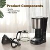 YSSOA Drip Coffee Maker 12 Cup, Anti-Drip Coffee Machine, Auto Keep Warm Function, Clear Water Level Window Coffee Pots, Small Coffee Makers Black, St