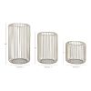 DecMode 3 Holder Silver Metal Cage Style Decorative Candle Lantern, Set of 3