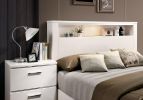 Contemporary 1pc Nightstand White Color High Gloss Lacquer Coating Chrome Handles and Feet Bedside Table w USB Charger Bedroom Furniture