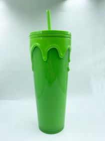 Double-layer Plastic Cups With Straw