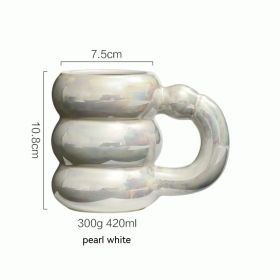 Creative High Sense Good-looking Couple Ceramic Mug (Option: Tire Mug Pearlescent White-420ml)