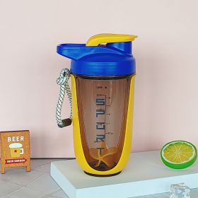 Fitness Exercise Dried Egg White Milk Shake Cup With Rope Handle (Option: Blue-590ML)