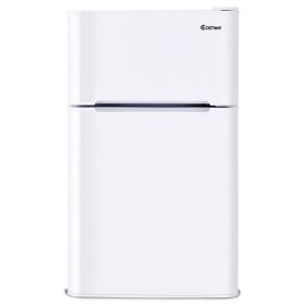 3.2 cu ft. Compact Stainless Steel Refrigerator (Color: White)