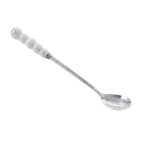 Light Luxury Ceramic Pearl Handle Knife Fork And Spoon Creative Stainless Steel Tableware (Option: Colorful Stirring Spoon)