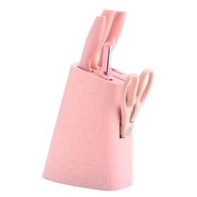 Color Straw Cutter With Cutting Board Suit (Option: Pink 6PCs)