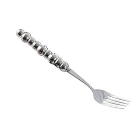 Light Luxury Ceramic Pearl Handle Knife Fork And Spoon Creative Stainless Steel Tableware (Option: Silver Main Dinner Fork)