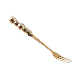 Light Luxury Ceramic Pearl Handle Knife Fork And Spoon Creative Stainless Steel Tableware (Option: Gold Small Fork)